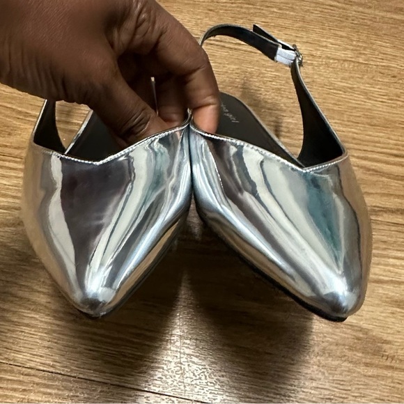 NOT FOR SALE: Madden girl flat silver sling back sandals - Picture 4 of 11